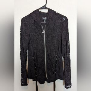 Vintage Y2k tripp royal bones goth lace hoodie
